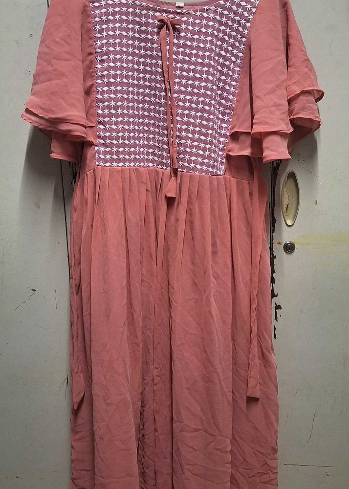 Elegant Pink Embroidered Dress