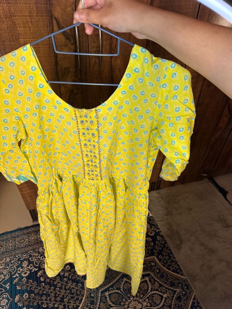 Yellow Printed Dress