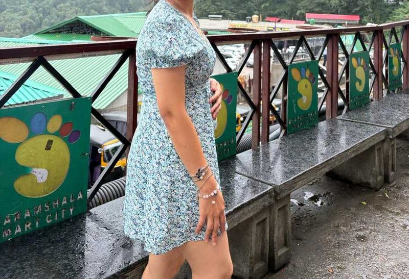 Floral Mini Dress with Tie