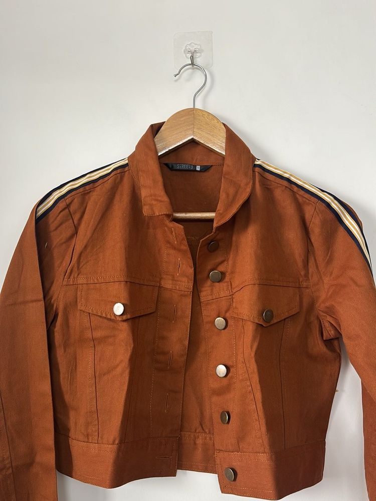 Trendy Brown Cropped Jacket