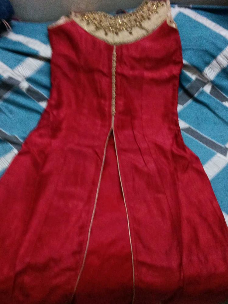 Maroon Colour Top With Lace Work