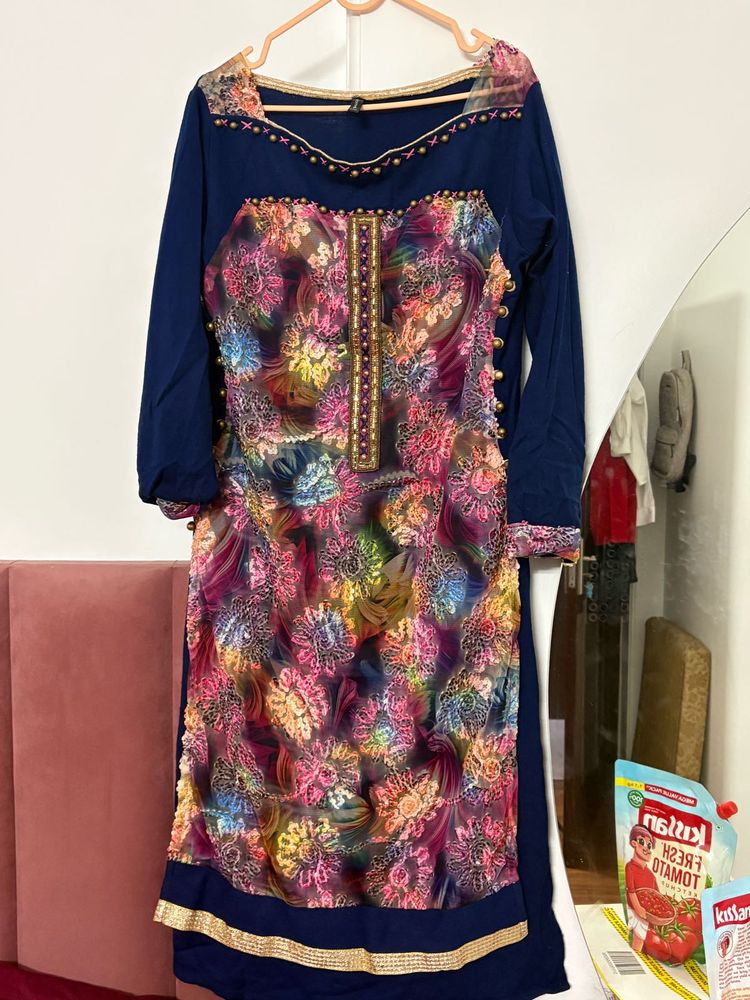 Elegant Floral Print Kurta