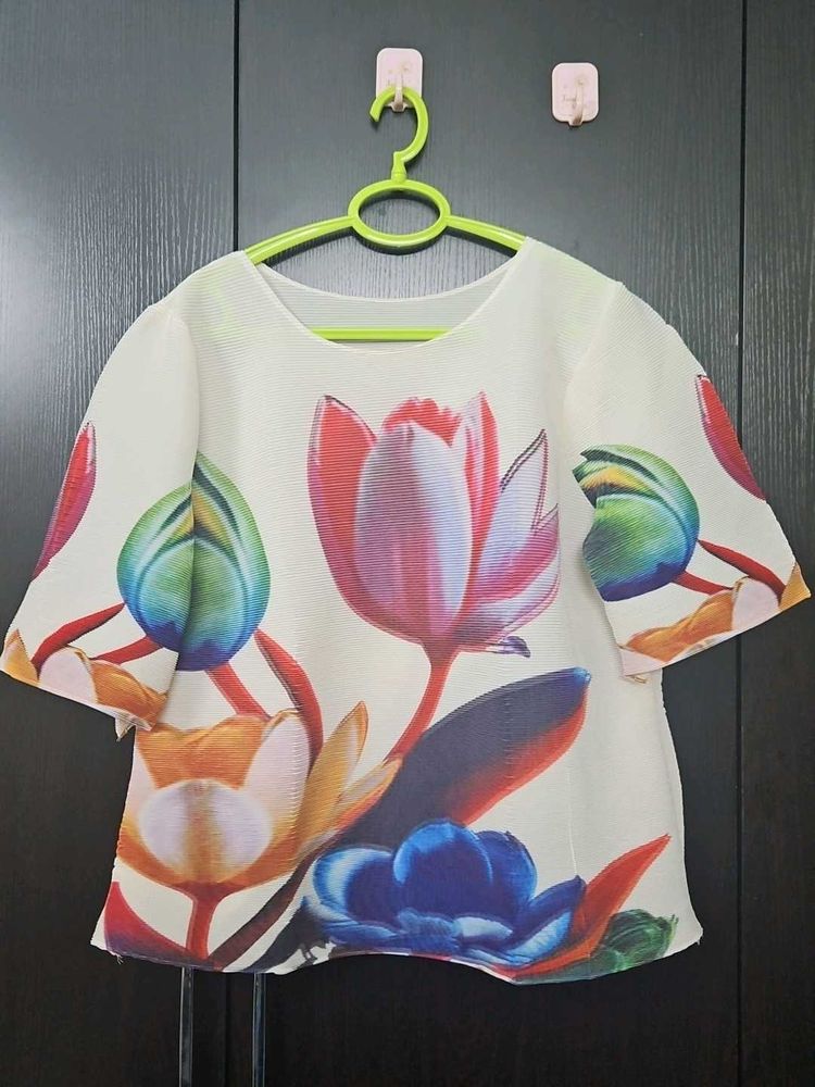 Chinese Floral Print Top