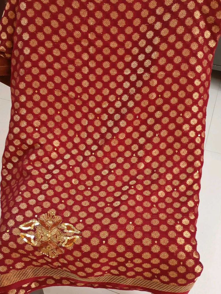 Georgette Saree With Blouse Combo