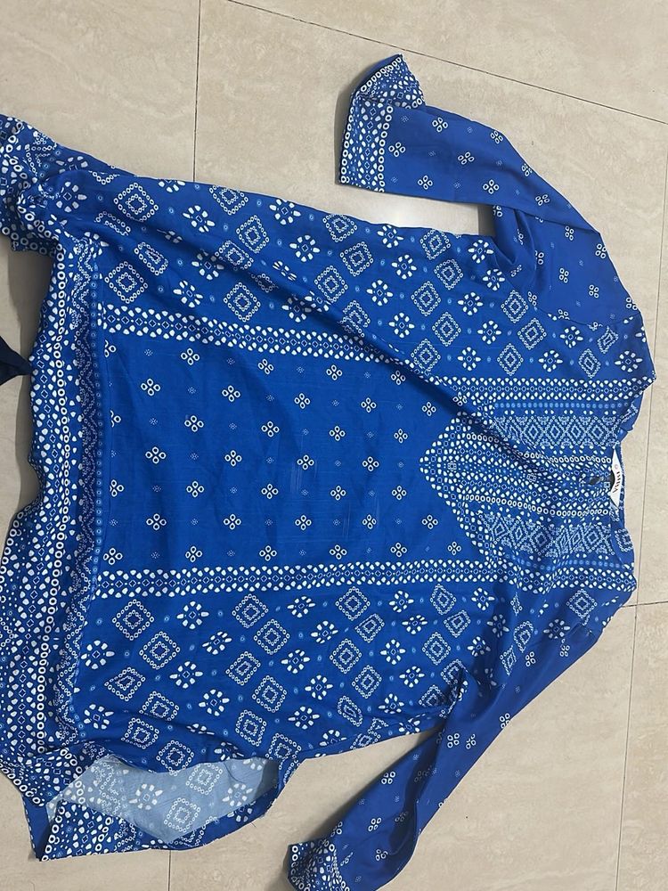 Blue Printed Top