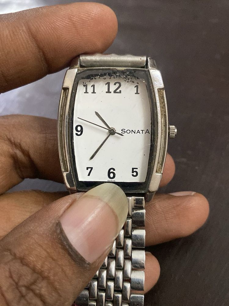 Sonata Silver Wrist Watch