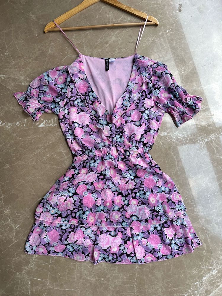 Floral Print Flowy Dress For Holiday, Vacation
