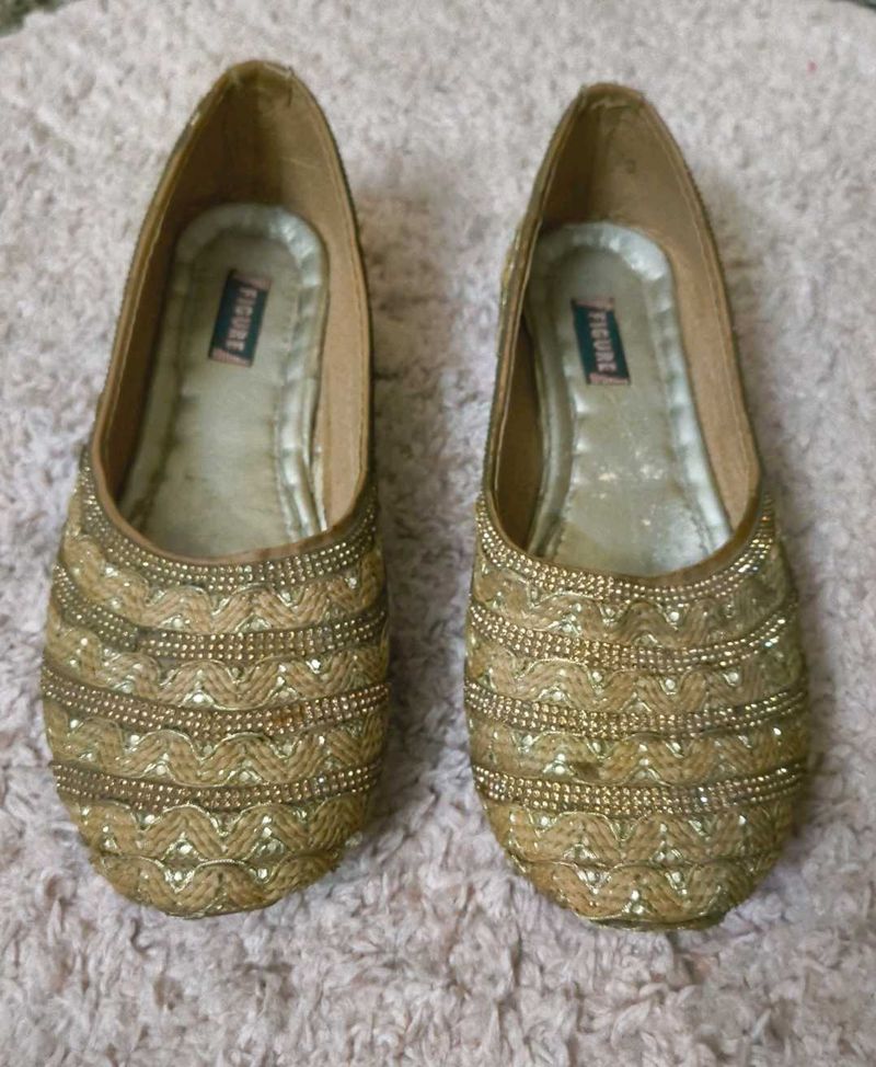 Gold Embellished Flats