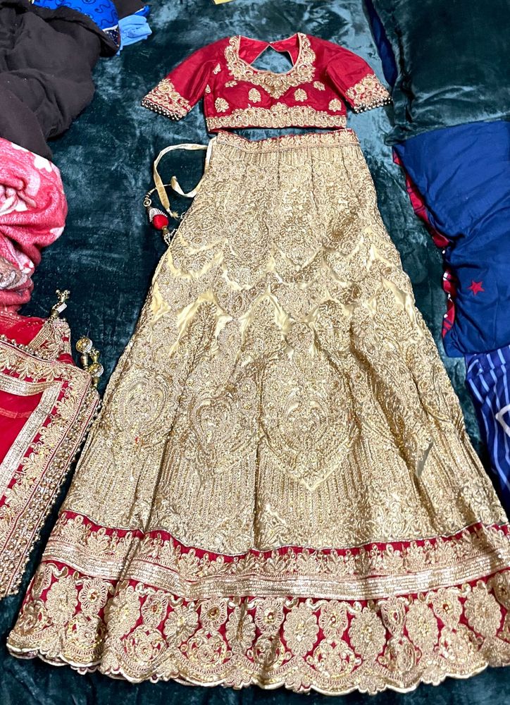 Red And Golden Lehenga❤️