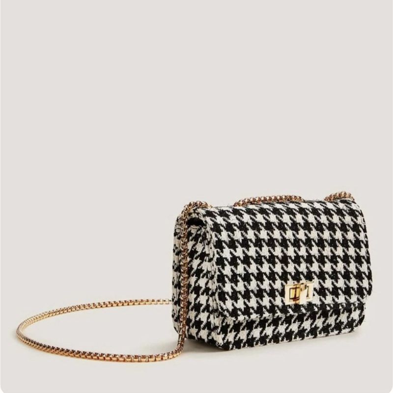 Houndstooth Chain Bag