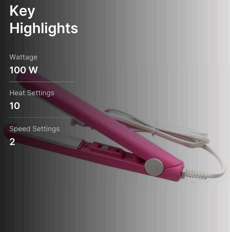 Pink Mini Travel Hair Straightener