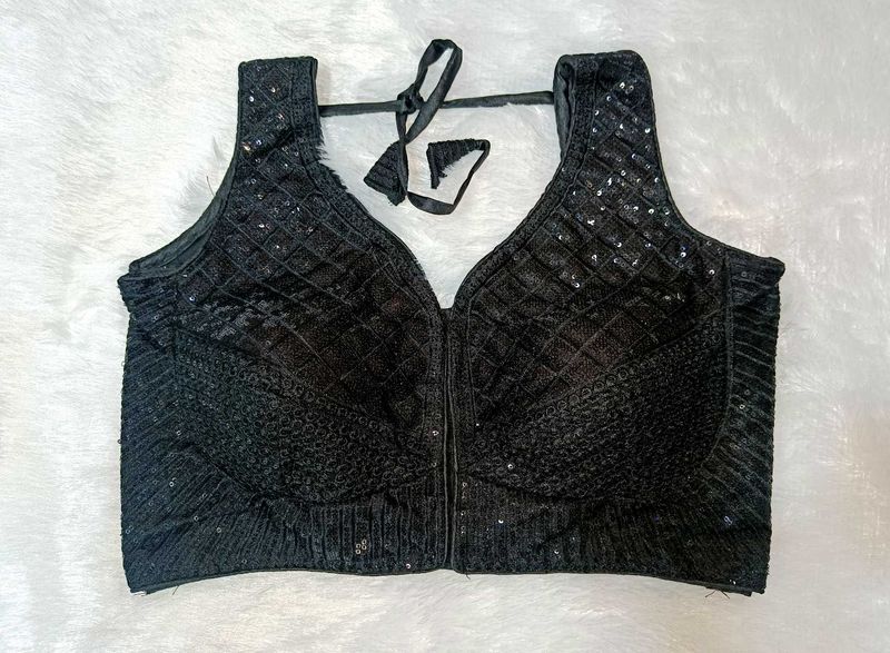 Black Sequin Blouse
