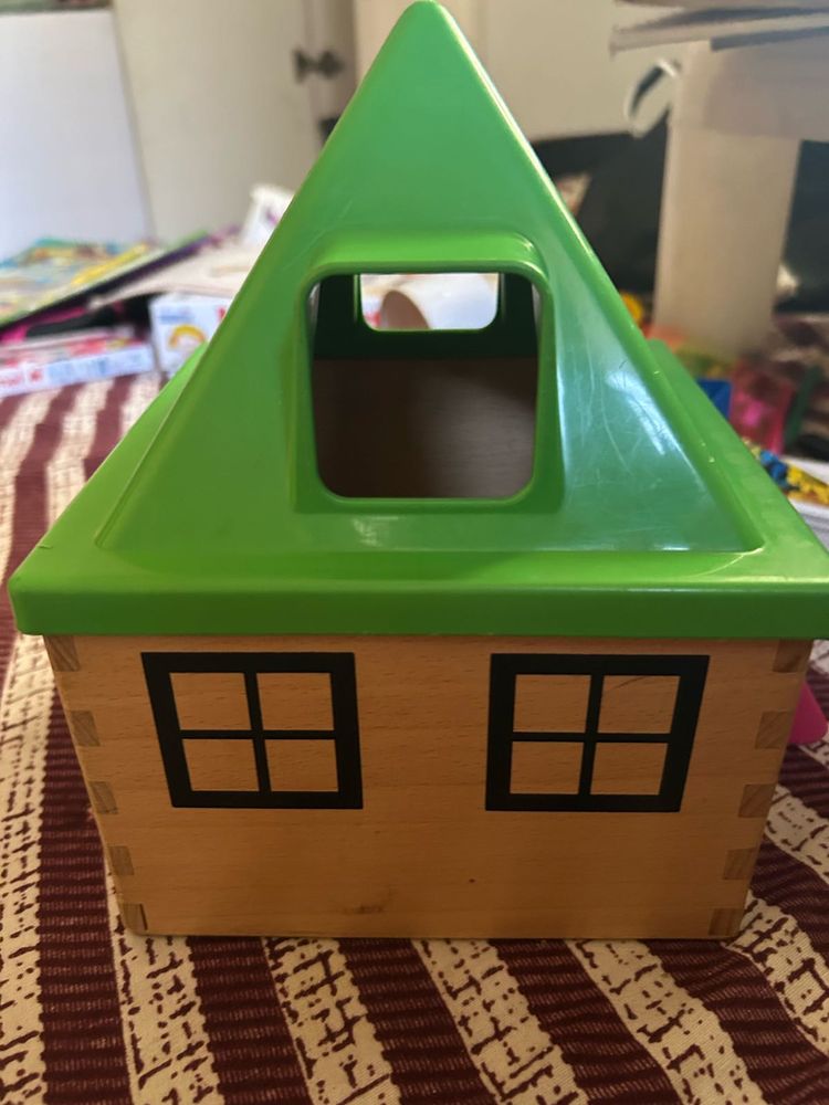 Wooden Ikea  Shape Sorter House