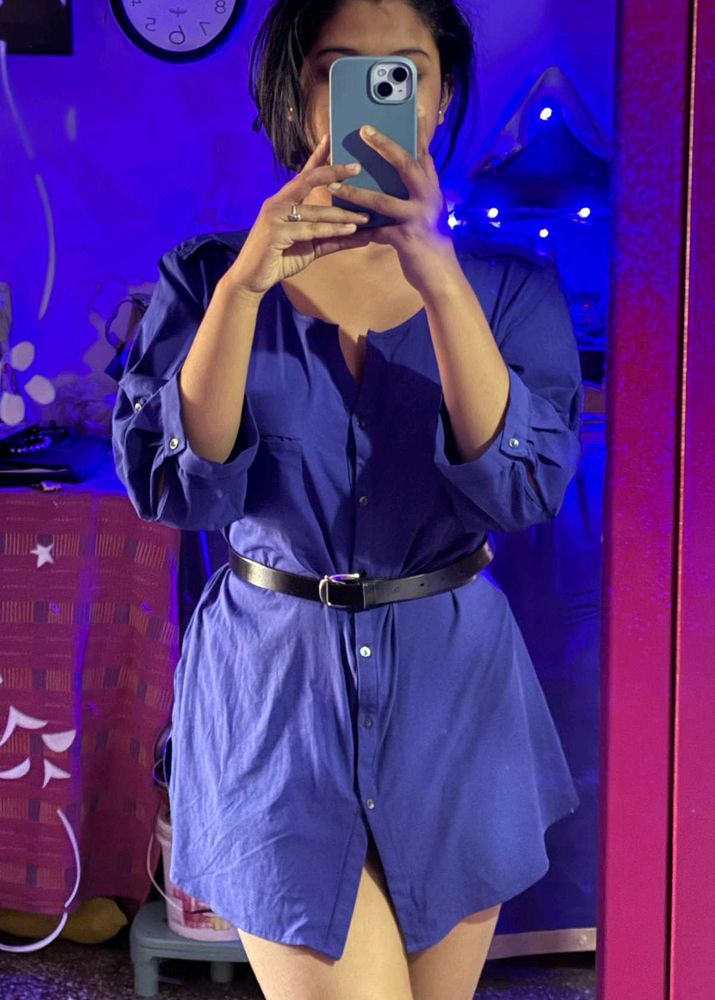 Blue Shirt Dress