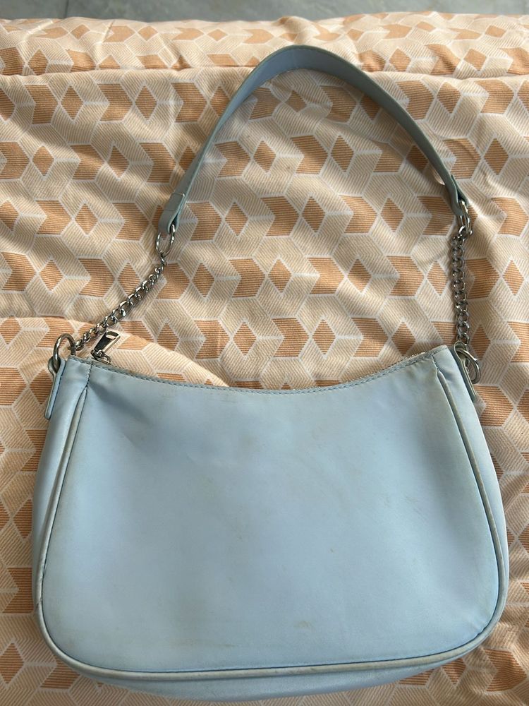 H&amp;m Blue Sling/shoulder Bag With Extra Straps