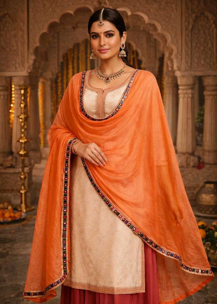 🇳🇿💫🎀Elegant Orange beautiful duppata