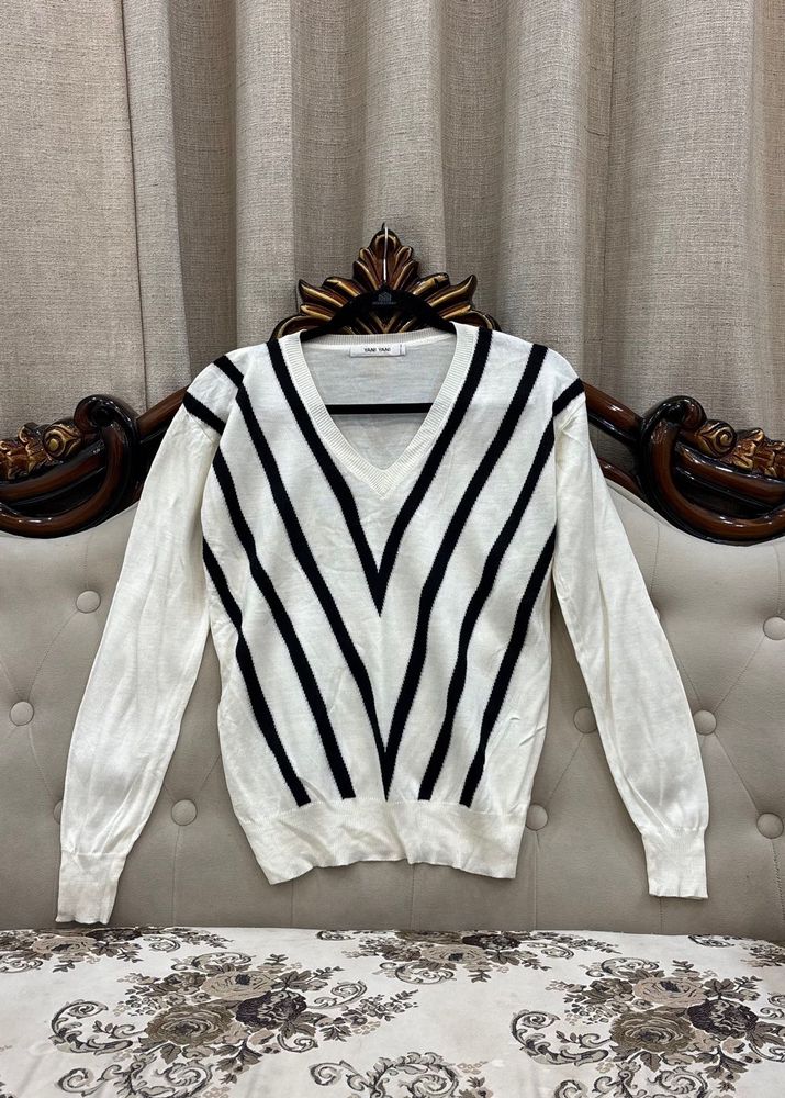 Striped V-Neck Sweater