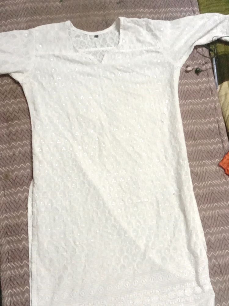 White Chikankari Kurti