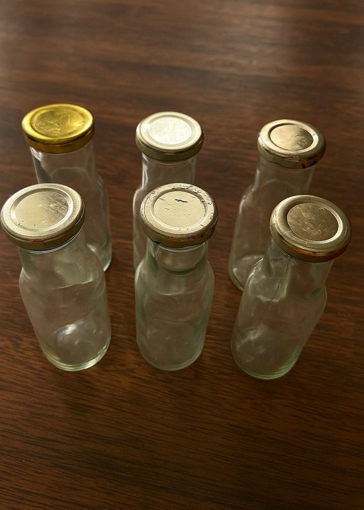 Set Of 3 Glass Bottles