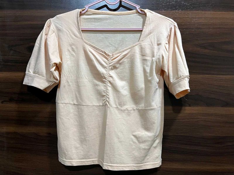 Off-white Puff Sleeve Top