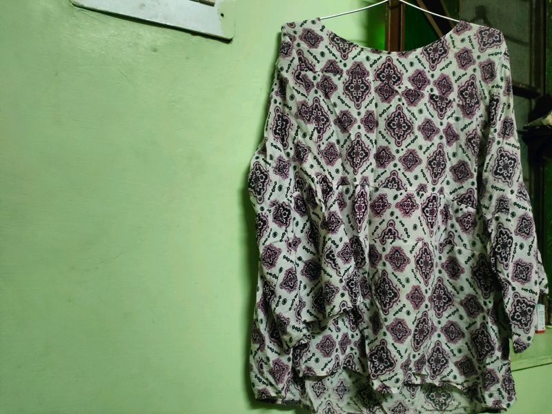 White Printed Top