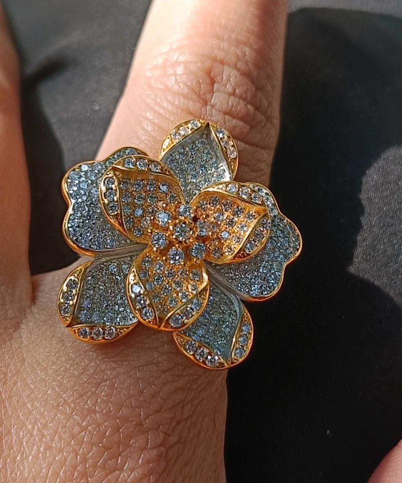 Flower pure 925 silver ring