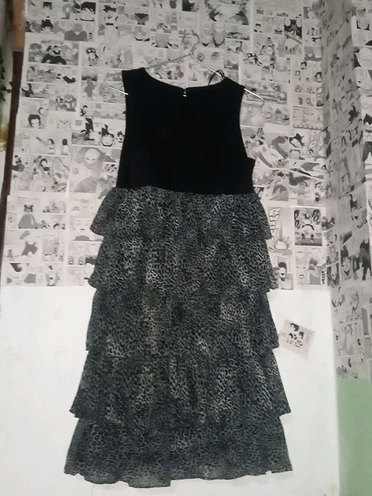 Tiered Animal Print Dress