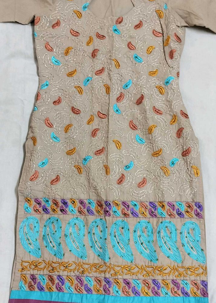 Embroidered Kurta With Dupatta