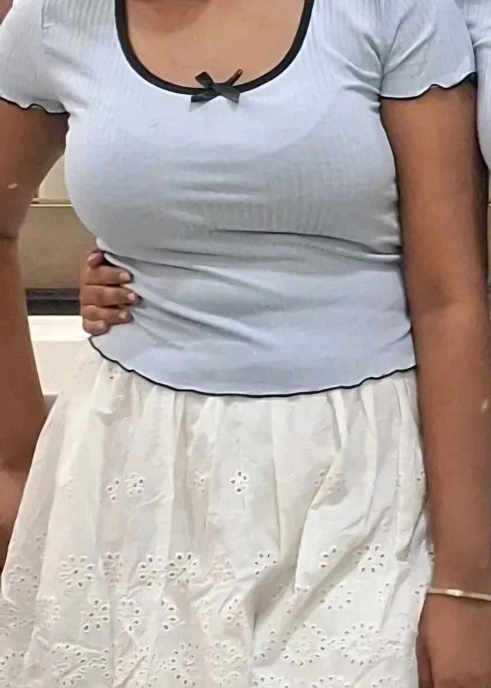 Cute Baby Blue Ringer Tee