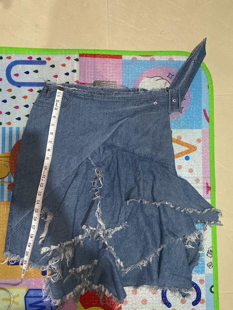 Denim Asymmetrical Skirt