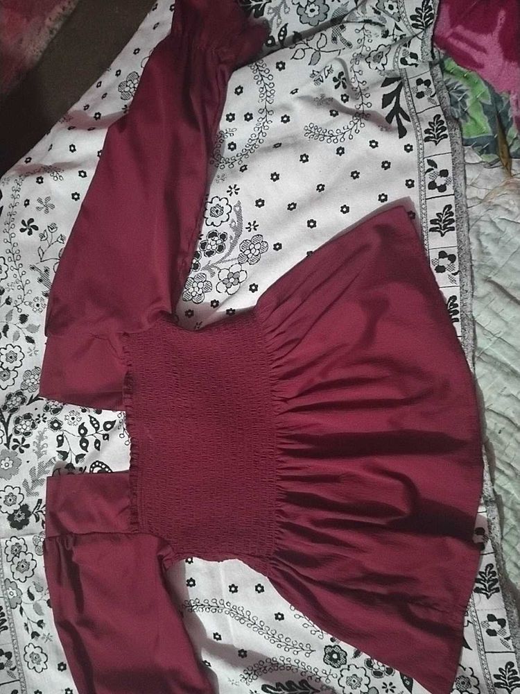 Maroon Long Sleeve Top