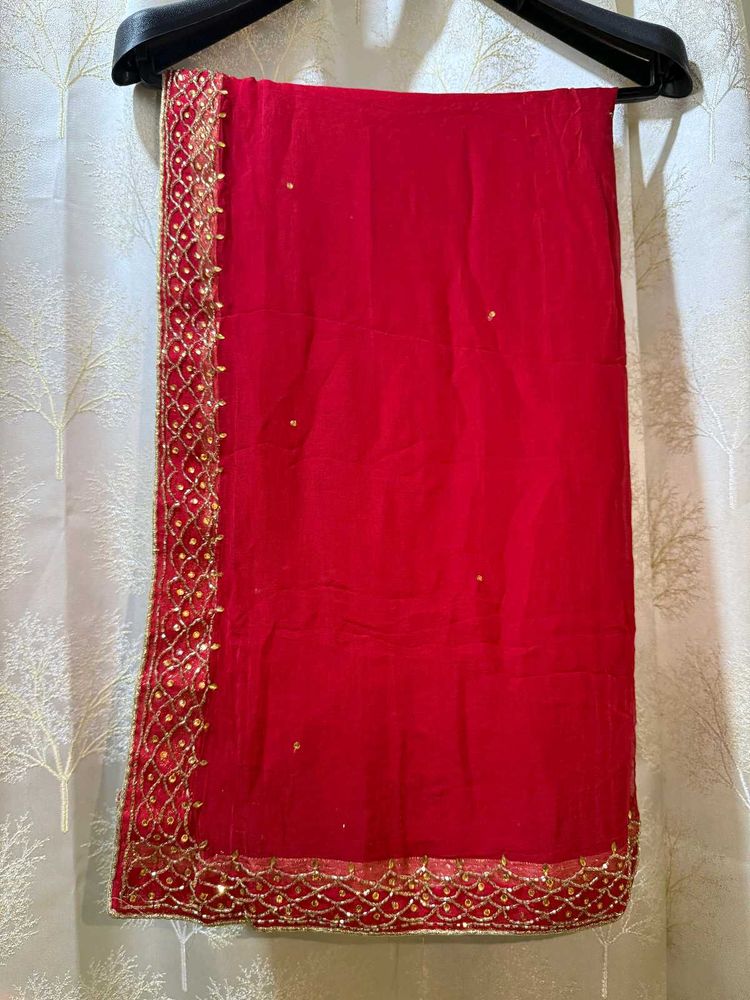 Chiffon Red Saree