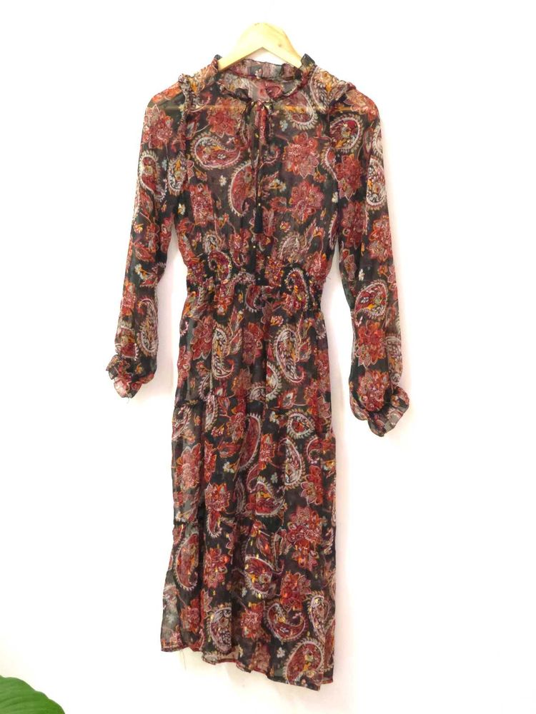 Paisley Print Midi Dress