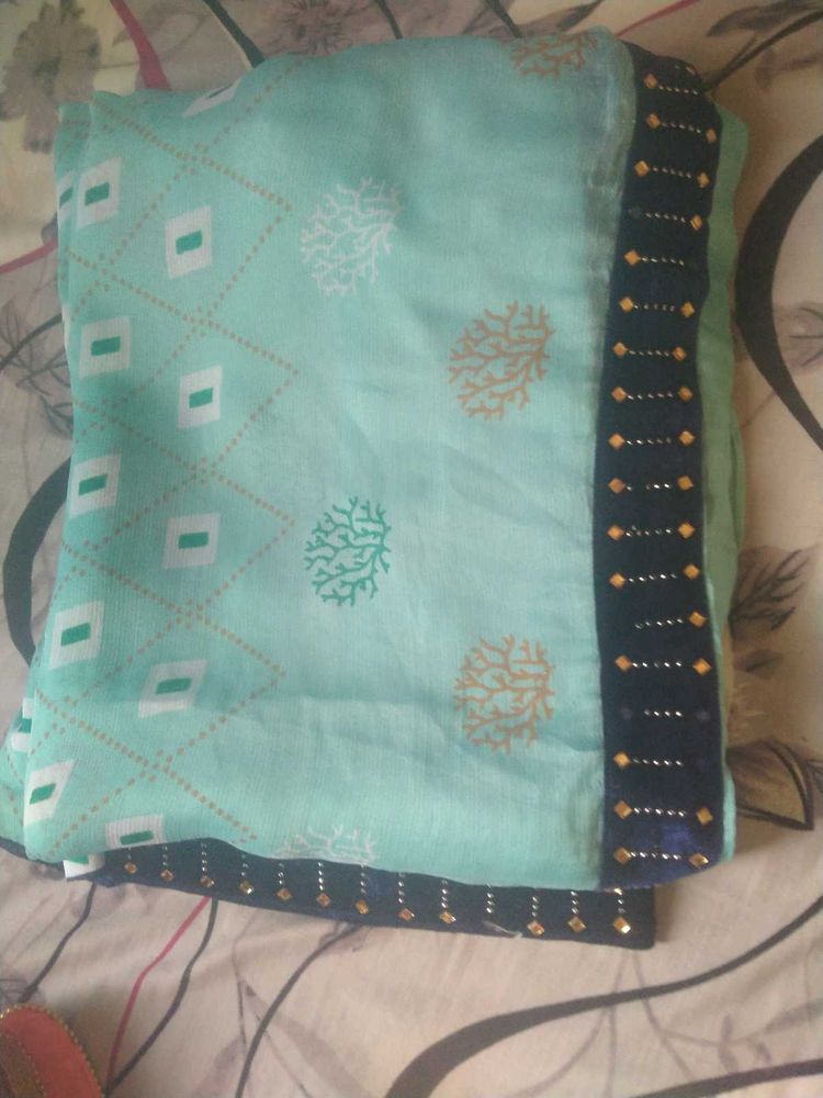 light blue saree