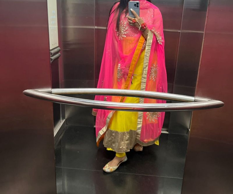 Yellow &amp; Pink Kurta Set