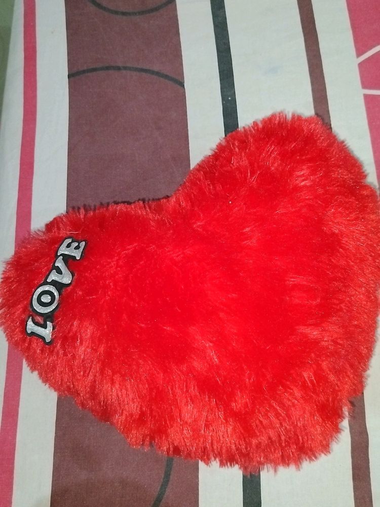 Red Heart Shaped Soft Pillow.