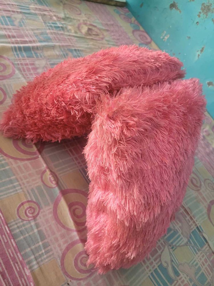 Pink Fluffy Travel Pillow