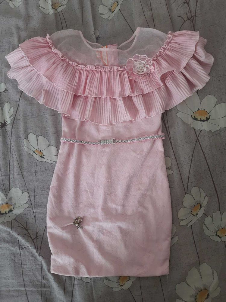 Pink Ruffle Party Dress