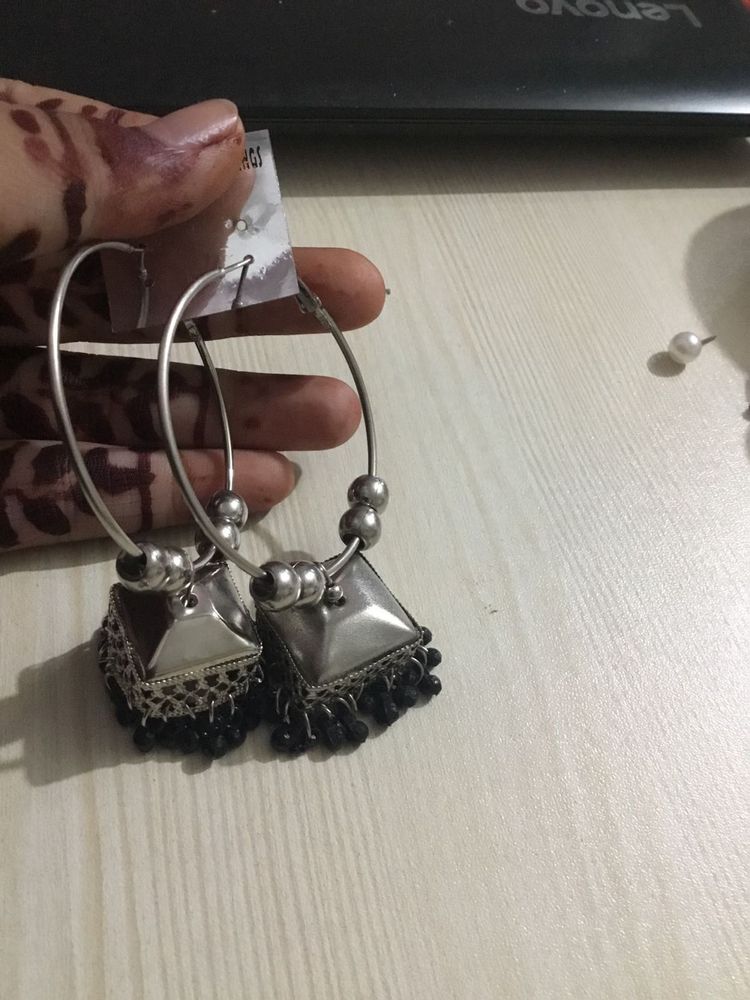 Mirror Jhumka Earrings