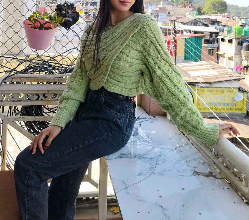 Stylist Green Knit Sweater