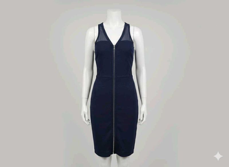 Forever 21, Navy blue Bodycon Zip up Dress