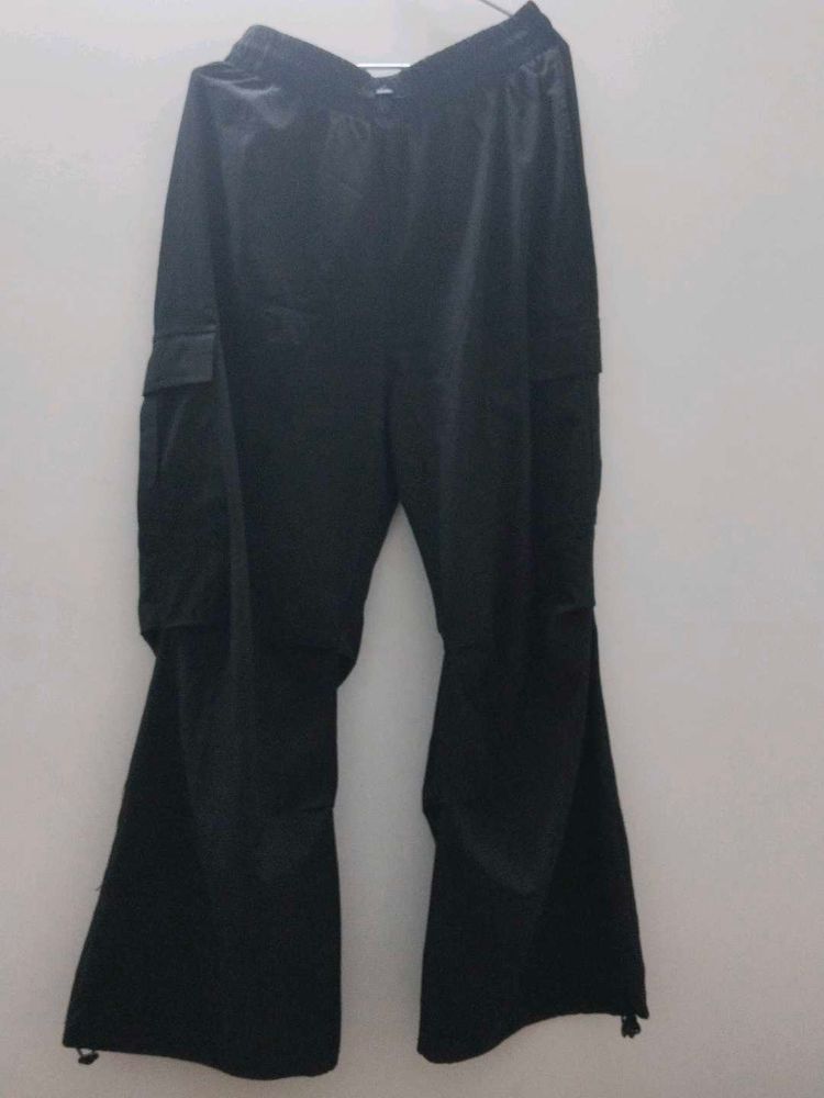 Black baggy parachute Pants