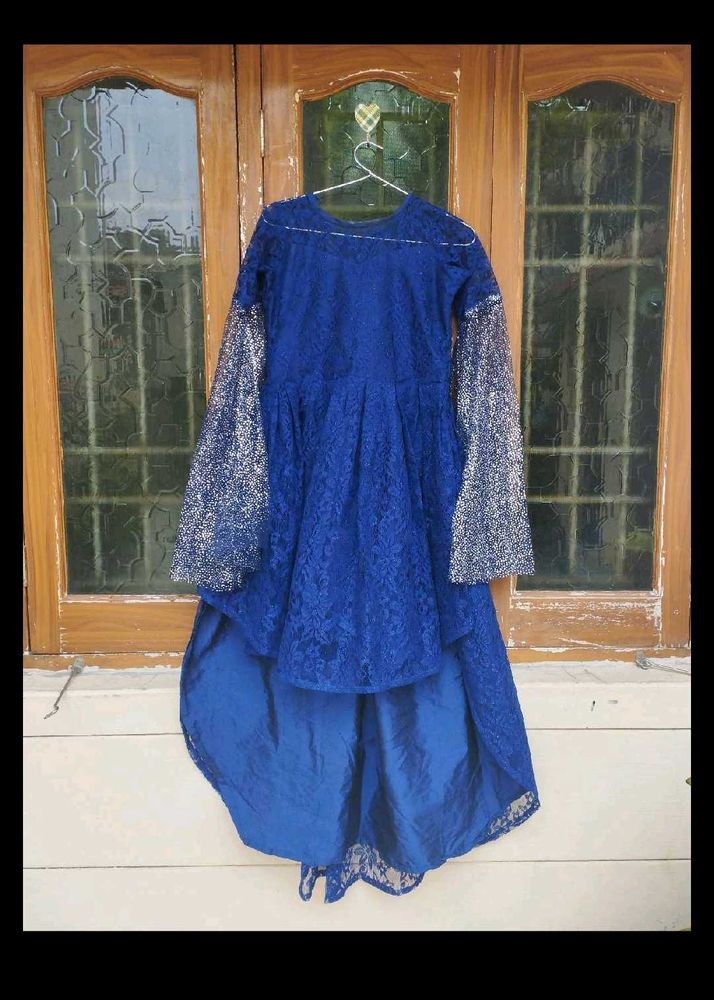 Elegant Blue Lace Ethnic Gown✨