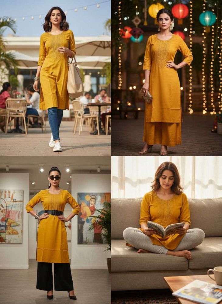 Elegant Mustard Kurta