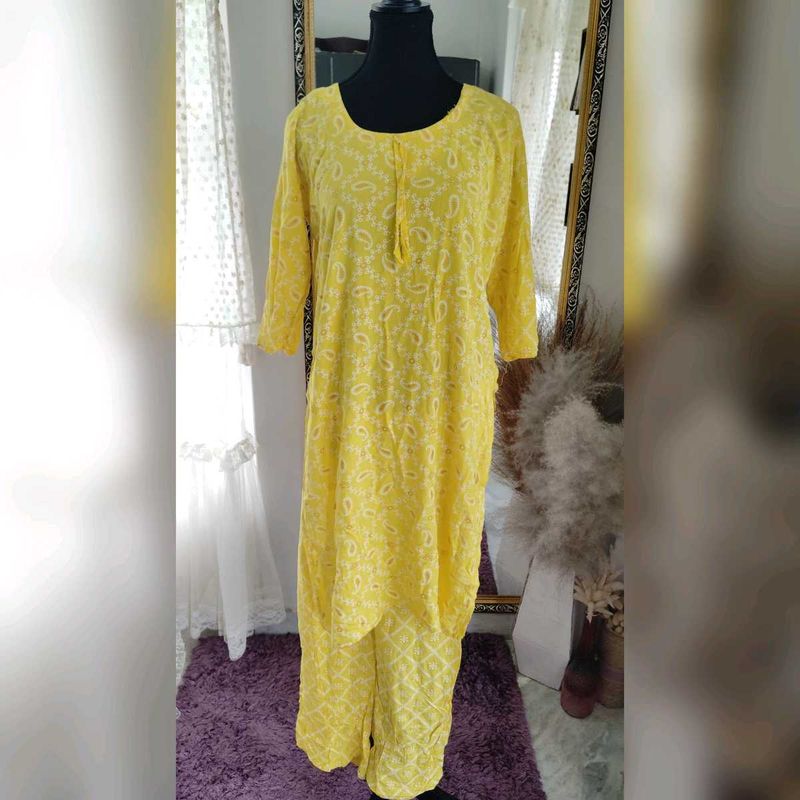 Yellow Embroidered Kurta Set