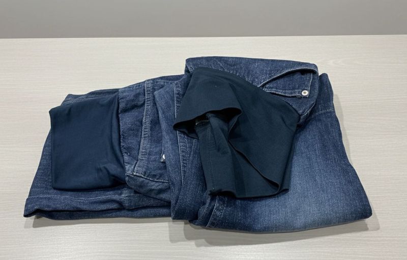 Maternity Cropped Denim pants - Combo of 2 (Size U