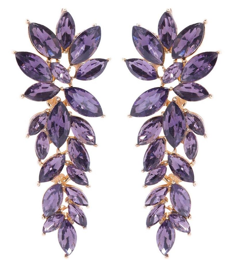 Purple Crystal Chandelier Earrings