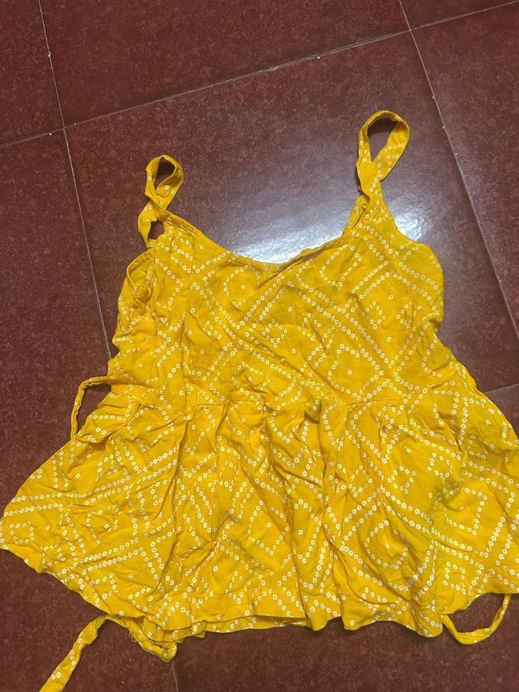 Yellow Printed Top