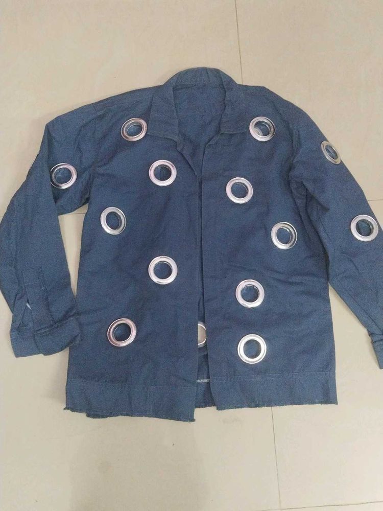 Eyelet Detail Denim Jacket