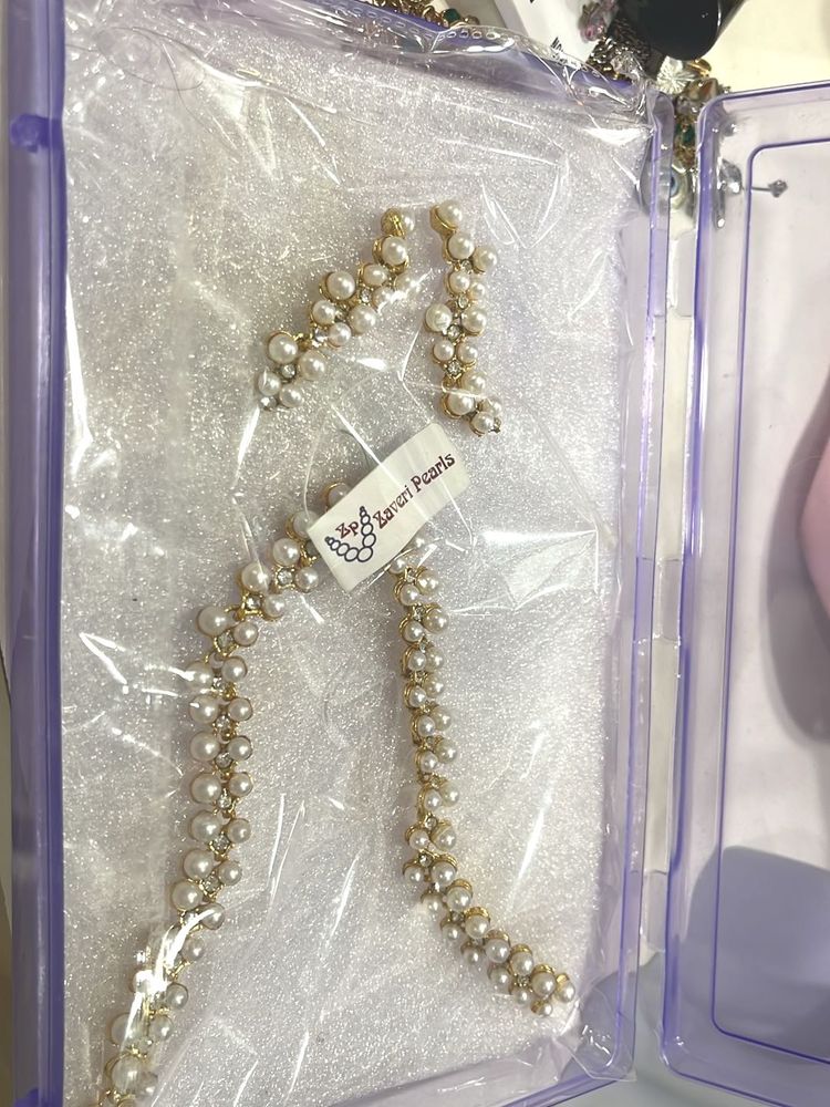 Lavari Pearls Necklace &amp; Earring Set